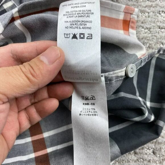 Patagonia Shirt Women Adult Medium M Gray Plaid 1/2 Half Button Up Long Sleeve - Picture 9 of 15